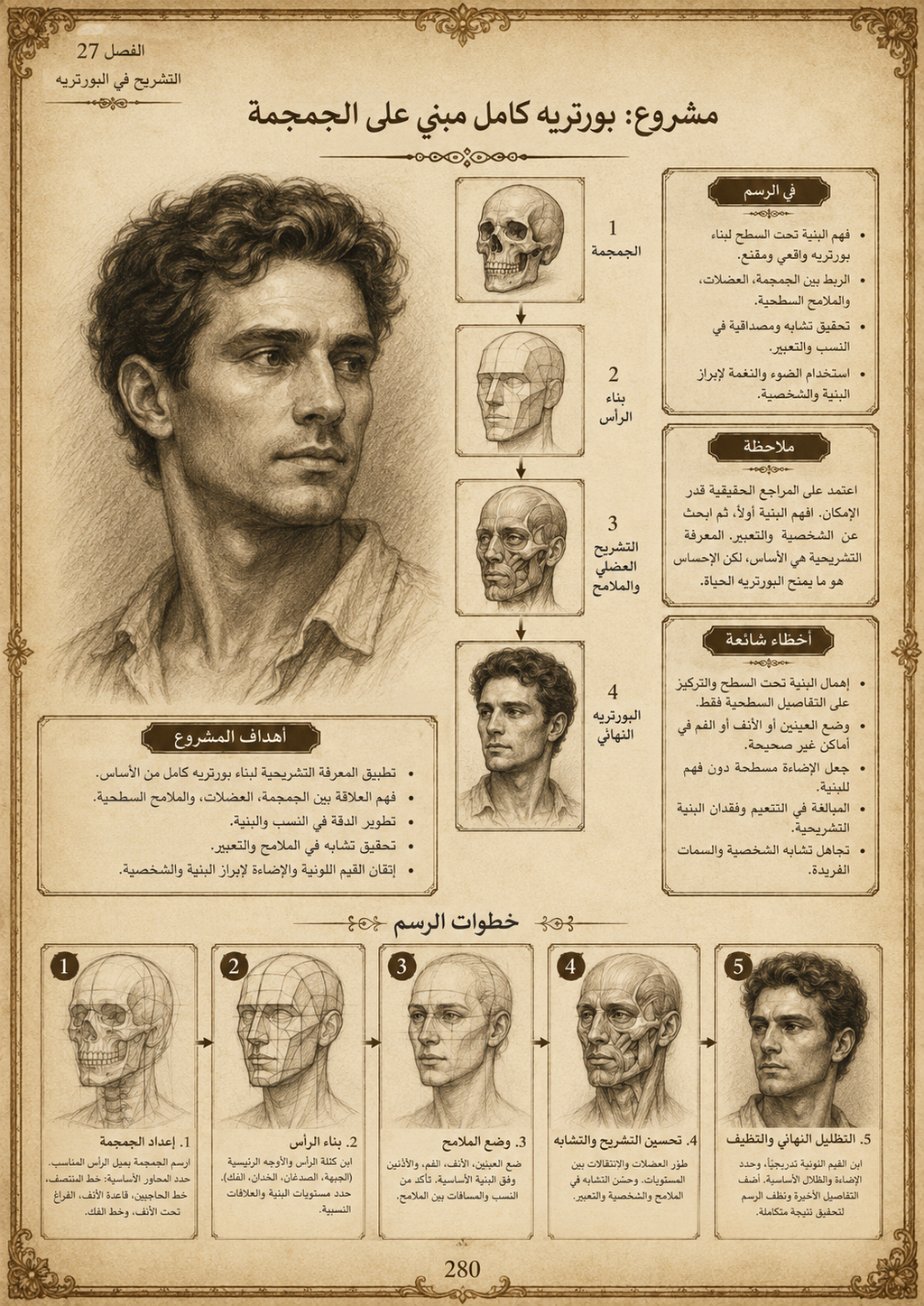 تشريح الفنان – الدليل الشامل لرسم الجمجمة والجسم الكامل